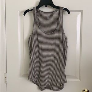 Old Navy Relaxed Tank Top Striped Medium Black